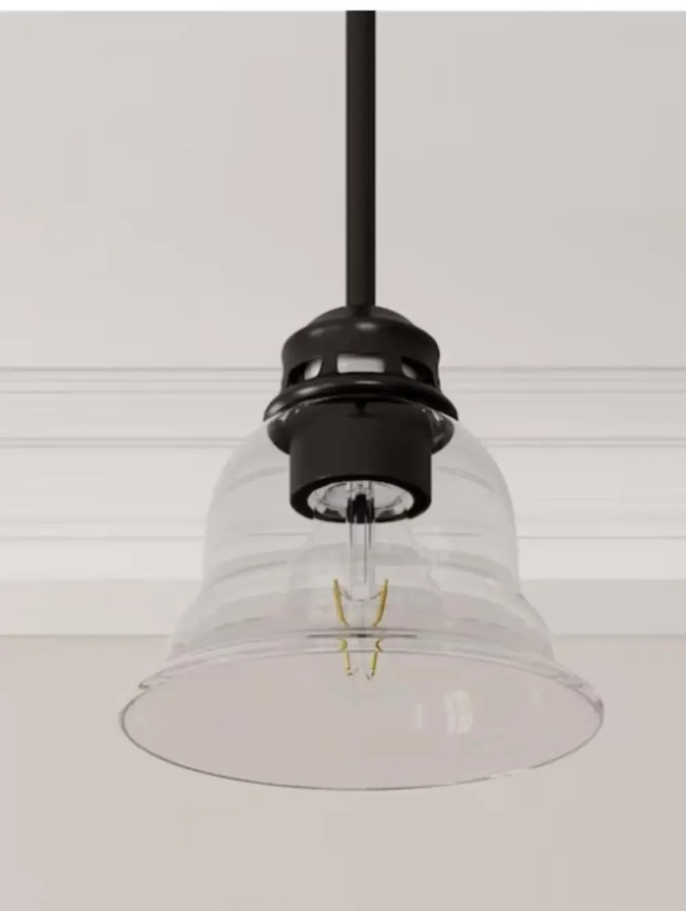 Project Source Fallsbrook 1 -Light Matte Black Pendant Light